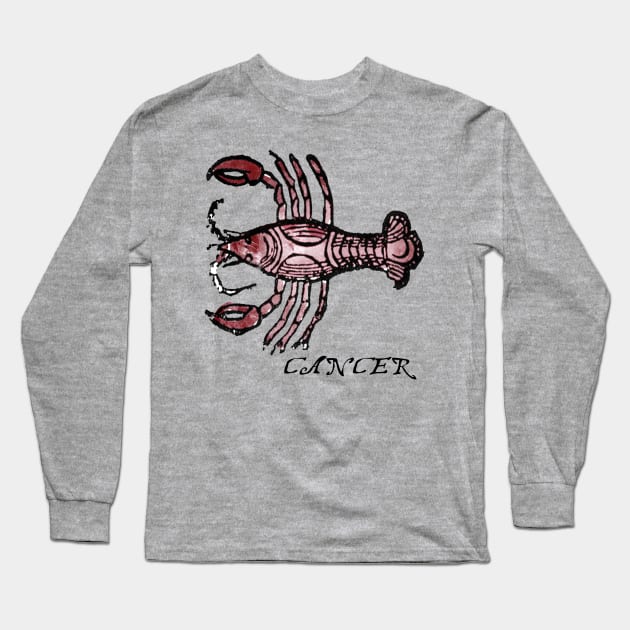 Cancer - Medieval Astrology: Long Sleeve T-Shirt by The Blue Box